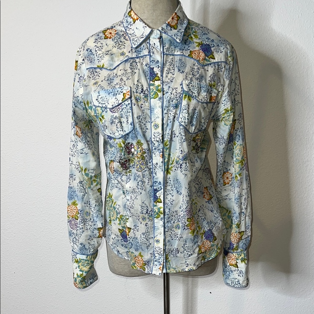 Stetson Cotton Sequined Button Up Shirt